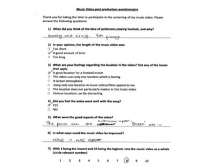 Music video post production questionnaires
