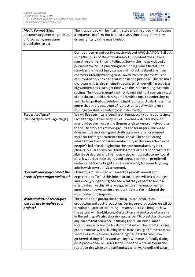 music video production proposal form music proposal