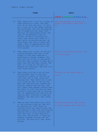Music video script | DOCX