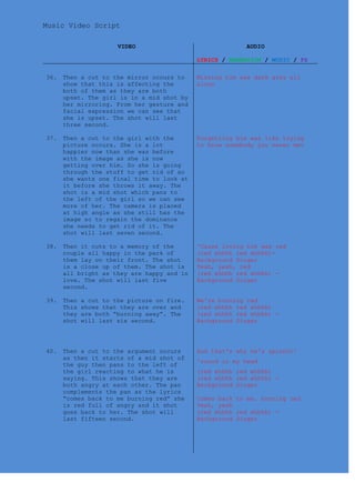 Music video script | DOCX