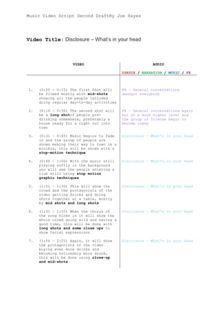 Muisc Video Script Music video script_ | DOCX