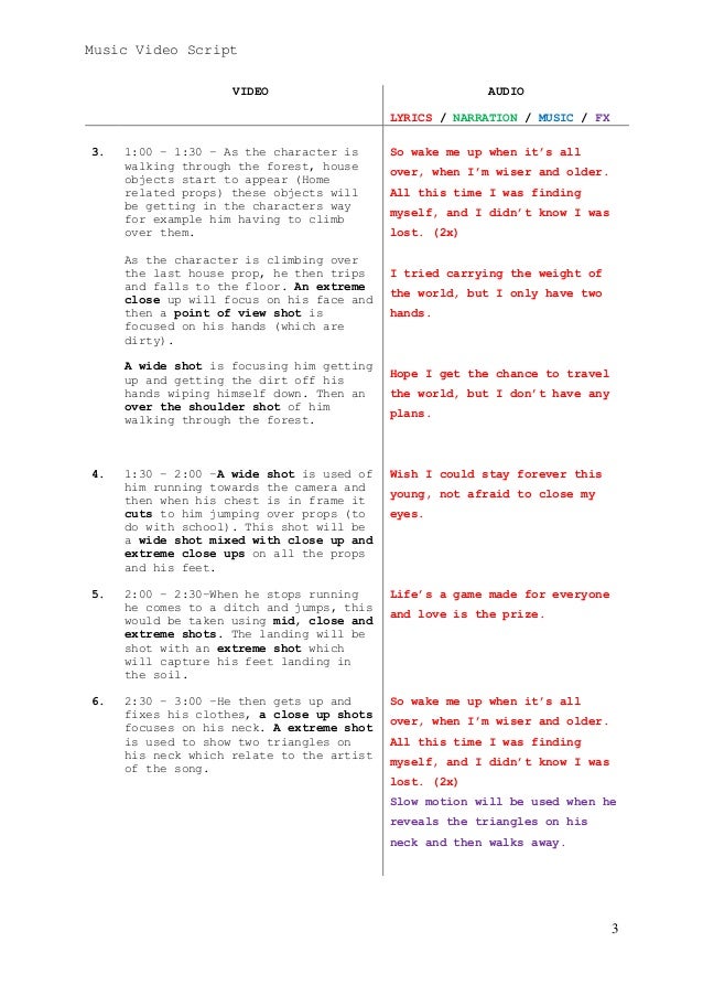 music video script