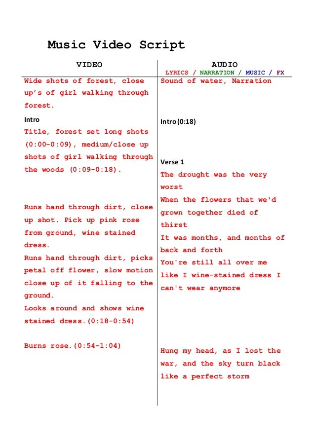 Music Video Script