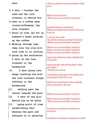 Music video script | DOCX