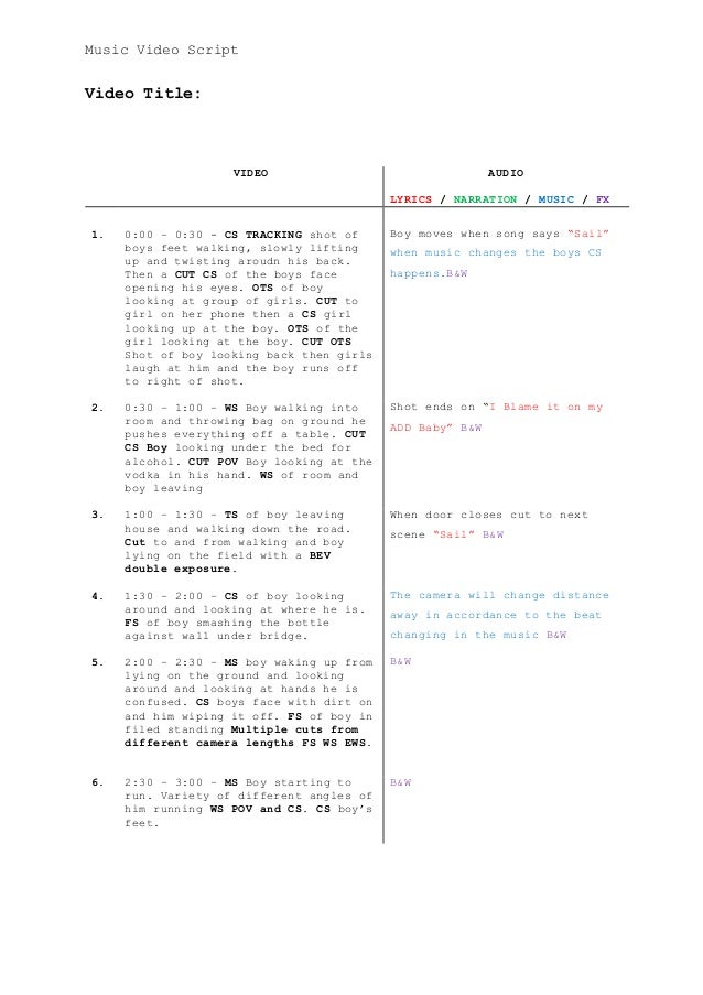 music video script
