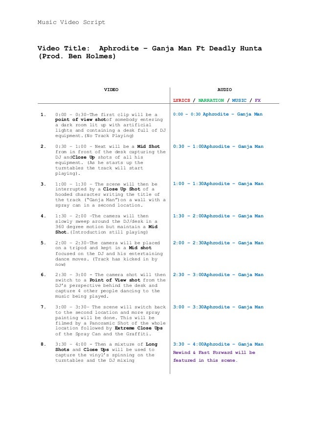 music video script
