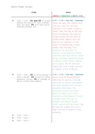 Music Video Script Final Draft | DOCX