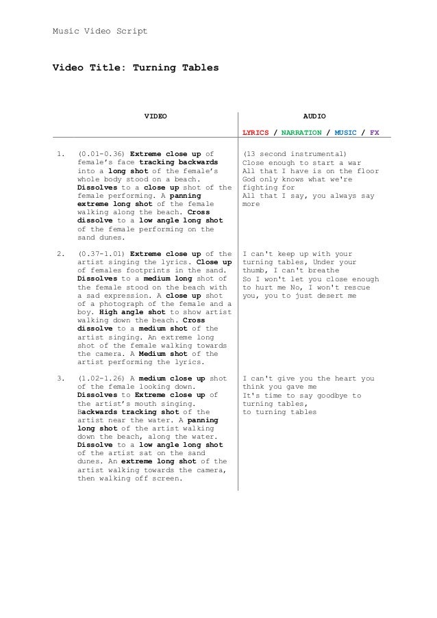 music video script