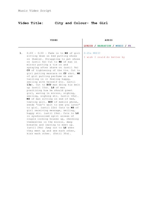 music video script