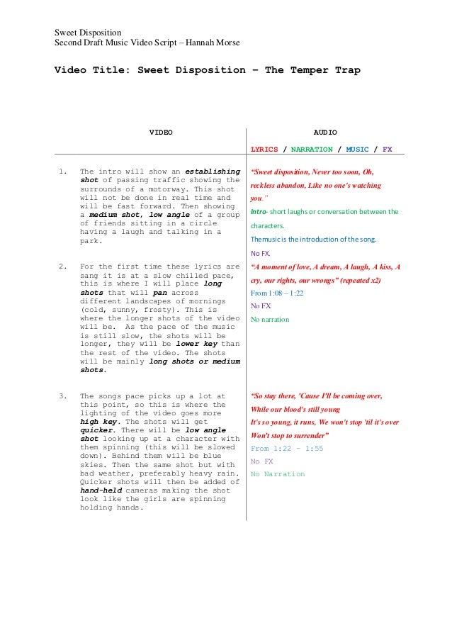 music video script