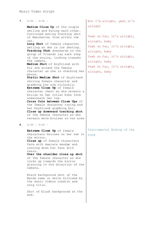 music video script music video script