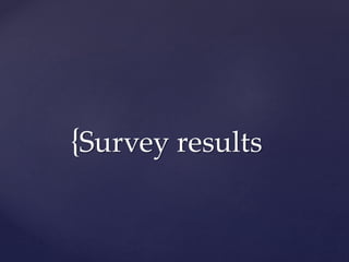 {Survey results
 