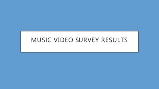 MUSIC VIDEO SURVEY RESULTS
 