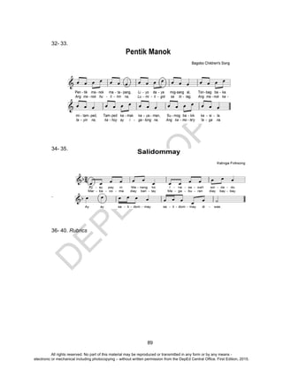 D
EPED
C
O
PY
89
32- 33.
34- 35.
.
36- 40. Rubrics
All rights reserved. No part of this material may be reproduced or transmitted in any form or by any means -
electronic or mechanical including photocopying – without written permission from the DepEd Central Office. First Edition, 2015.
 