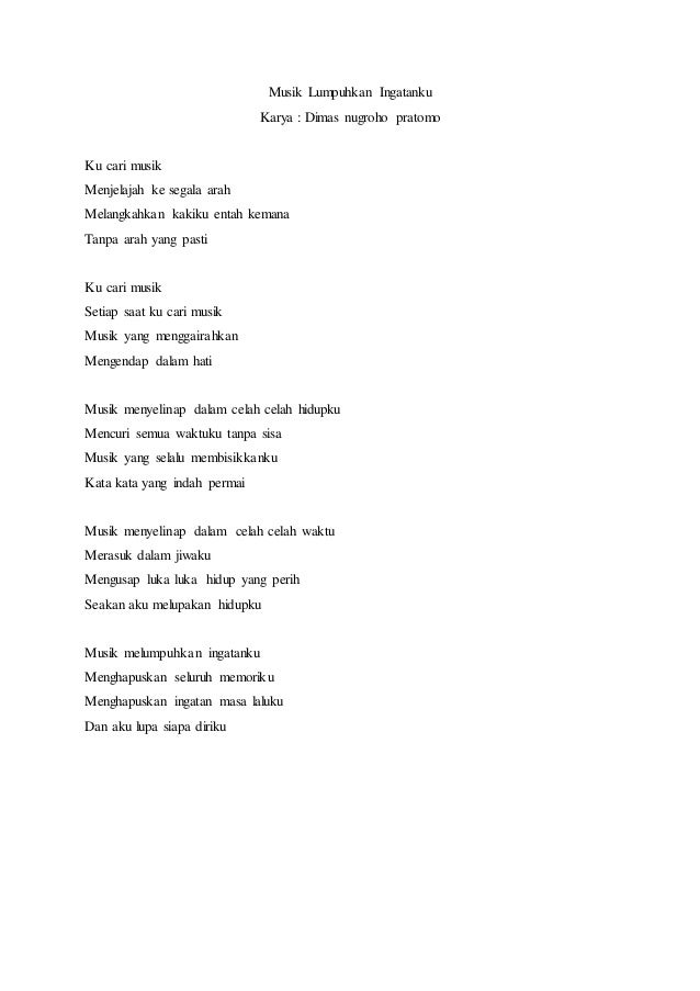 Musik Lumpuhkan Ingatanku Dimas Nugroho Pratomo