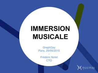 IMMERSION
MUSICALE
GraphDay
Paris, 29/09/2015
-
Frédéric Notet
CTO
 