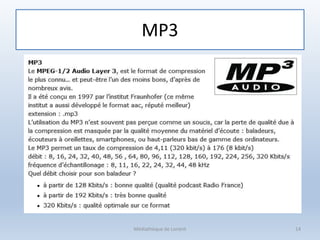 MP3
Médiathèque de Lorient 14
 