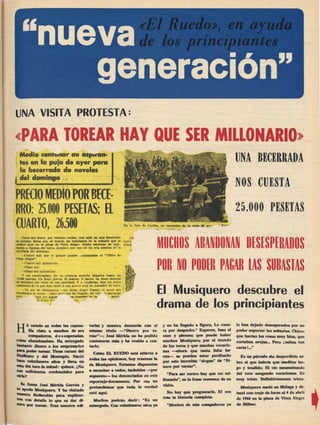 El "Musiquero" torero de Sestao, 1969.