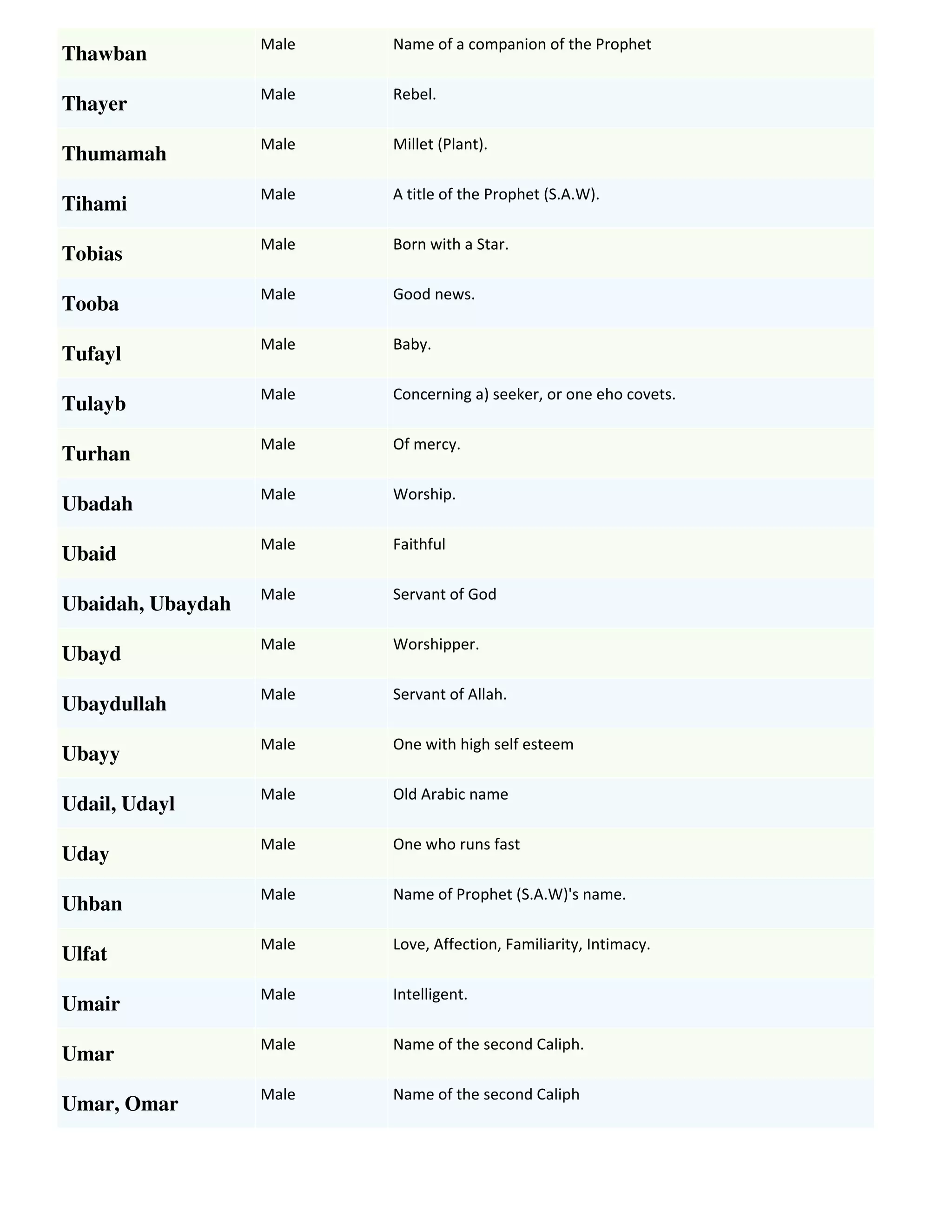 Muslim boys names & meanings list - by Sohail | PDF
