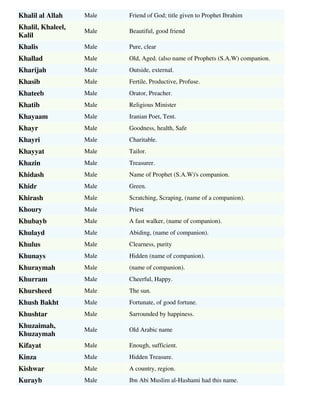 Muslim boys names & meanings list - by Sohail | PDF