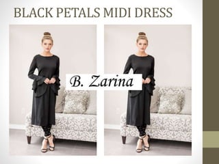 BLACK PETALS MIDI DRESS
 