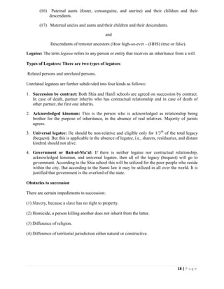 Llb Part 2 Notes.pdf Muslim Personal Law Short Study Notes (LLB Part 2) | PDF
