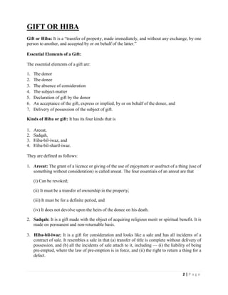 Llb Part 2 Notes.pdf Muslim Personal Law Short Study Notes (LLB Part 2) | PDF