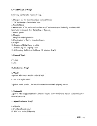 Llb Part 2 Notes.pdf Muslim Personal Law Short Study Notes (LLB Part 2) | PDF