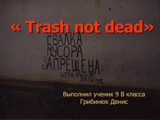 «  Trash not dead » Выполнил ученик 9 В класса Грибинюк Денис 