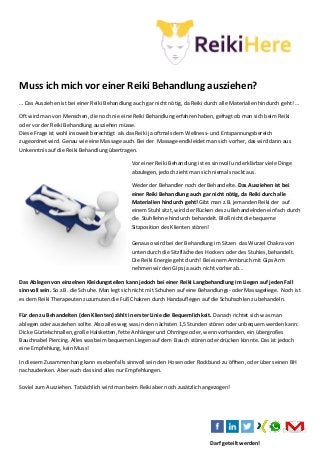 Muss Ich Mich Vor Einer Reiki Behandlung Ausziehen