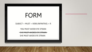 Must Avoid MUST a modal verb that expresses obligation | PPTX