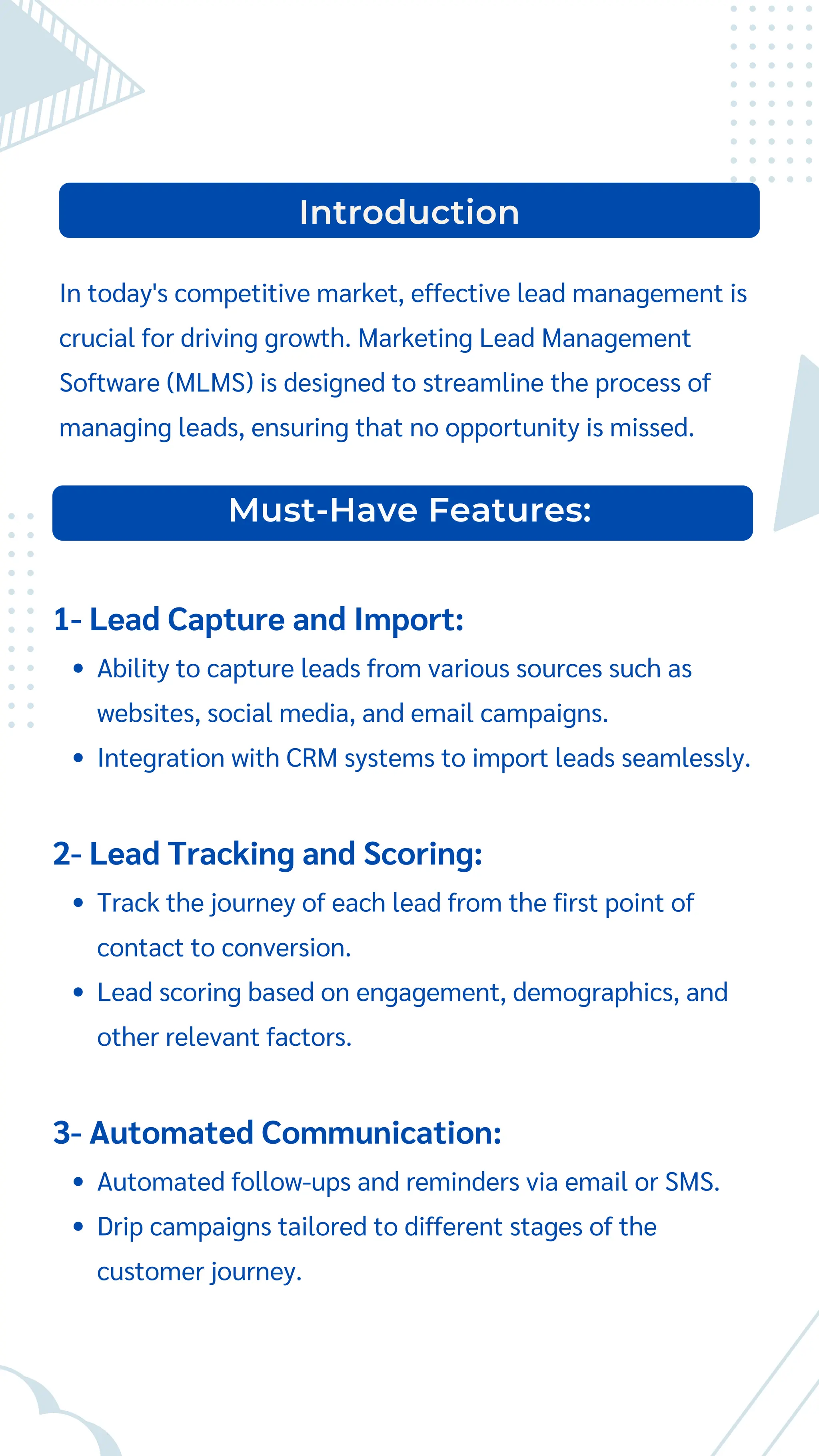Must-Have Features of Marketing Lead Management Software | PDF
