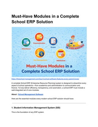 Essential Modules for a Comprehensive School ERP Solution to Streamline ...