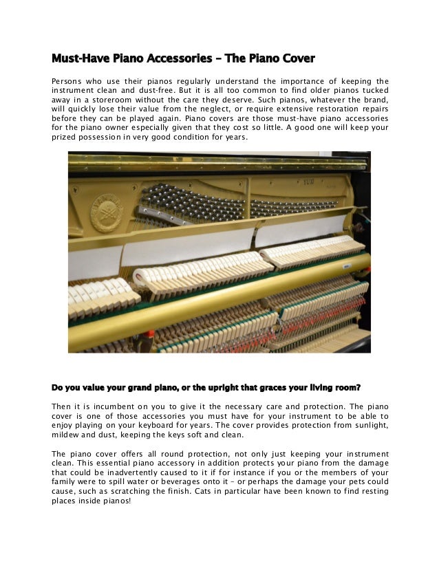MustHave Piano Accessories The Piano Cover