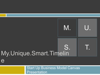 My.Unique.Smart.Timelin
e
Start Up Business Model Canvas
Presentation
M. U.
T.S.
 