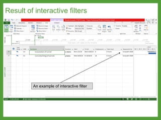 Result of interactive filters
An example of interactive filter
 