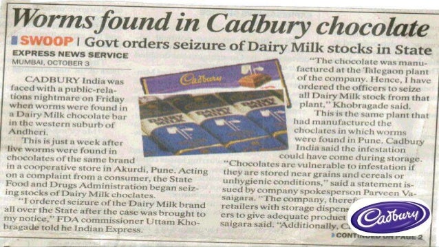 case study on cadbury dairy milk worm crisis