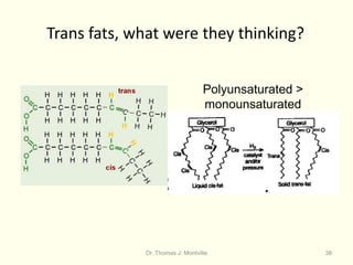 Dr. Thomas J. Montville 38
Trans fats, what were they thinking?
Polyunsaturated >
monounsaturated
 