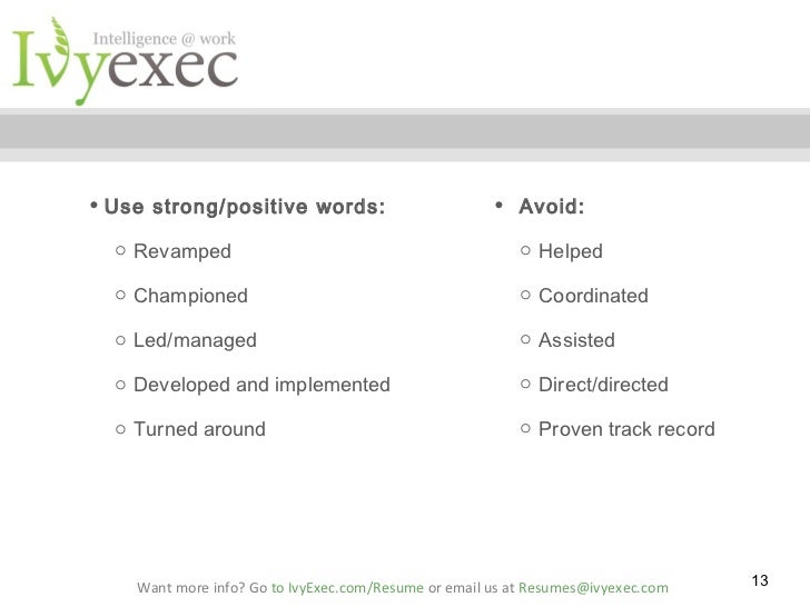 words to avoid in resumes