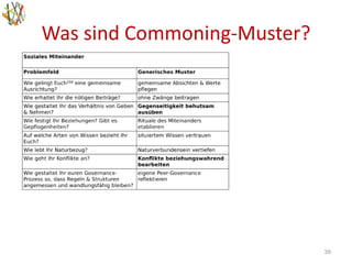 Was sind Commoning-Muster?
39
 