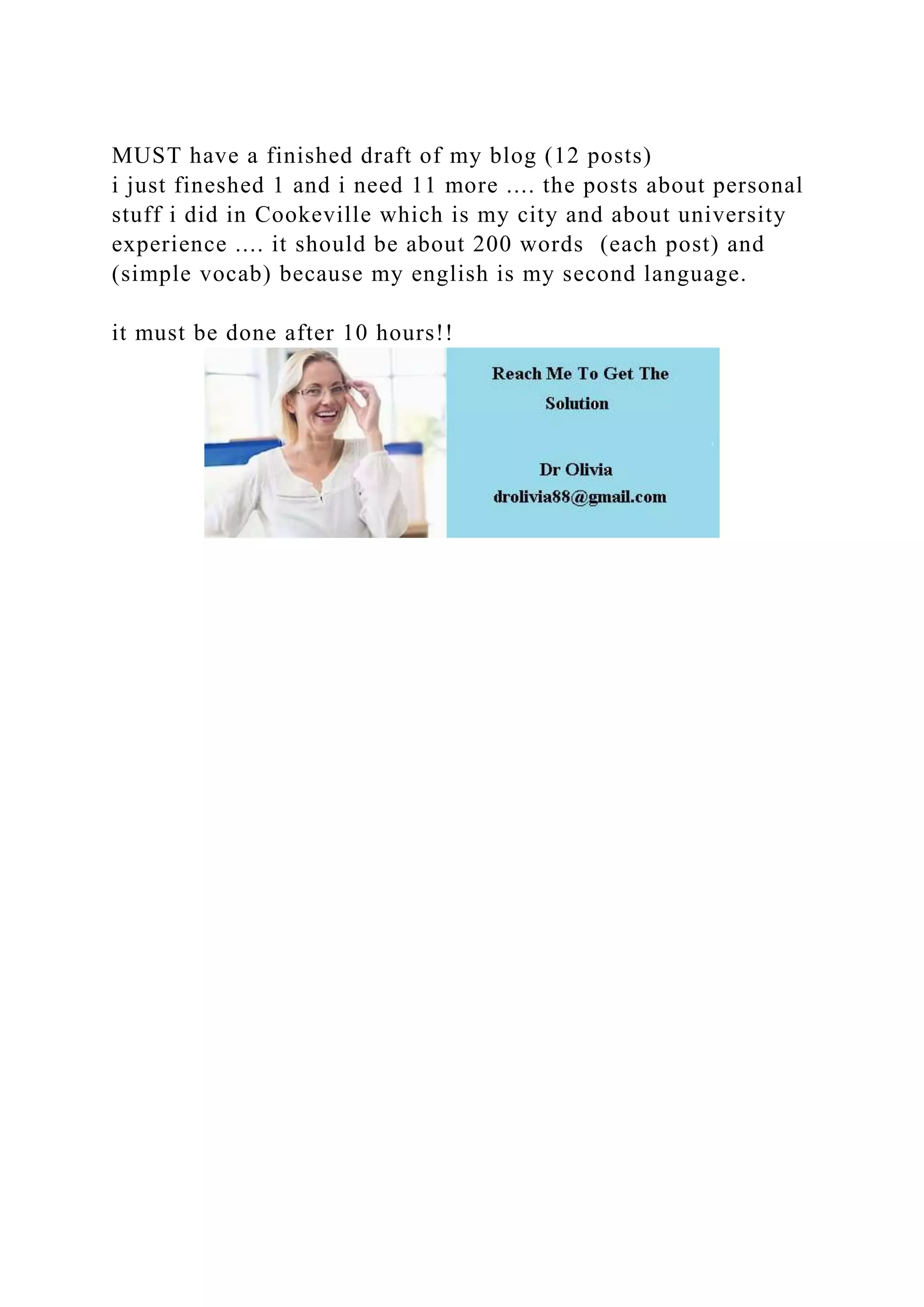 MUST have a finished draft of my blog (12 posts) i just fineshed .docx
