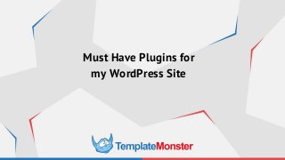 Must Have Plugins for
my WordPress Site
 