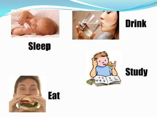 Drink

Sleep

          Study

    Eat
 