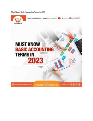Must Know Basic Accounting Terms in 2023
 