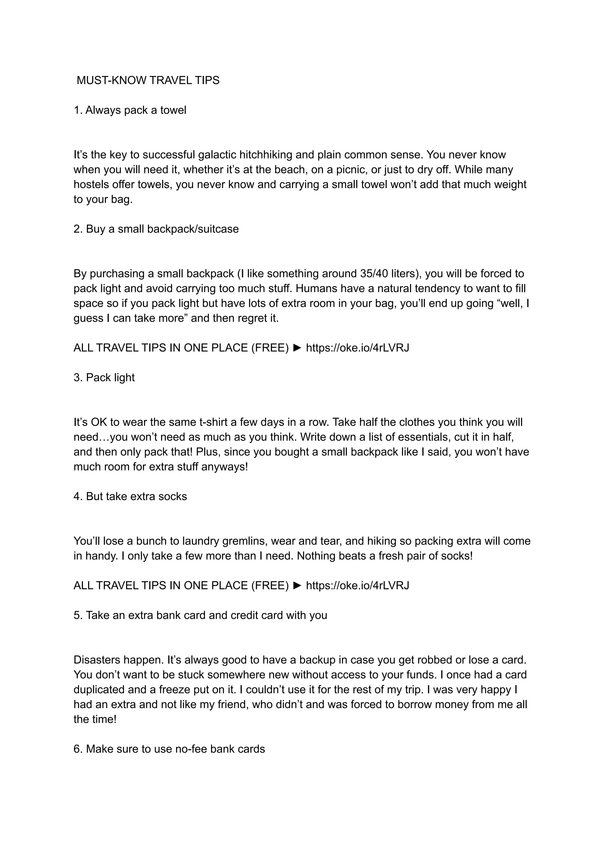 Mustknow travel tips | PDF