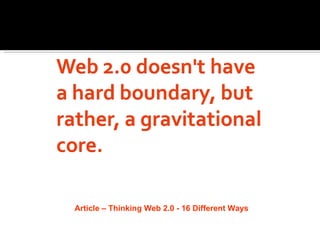 Article – Thinking Web 2.0 - 16 Different Ways
