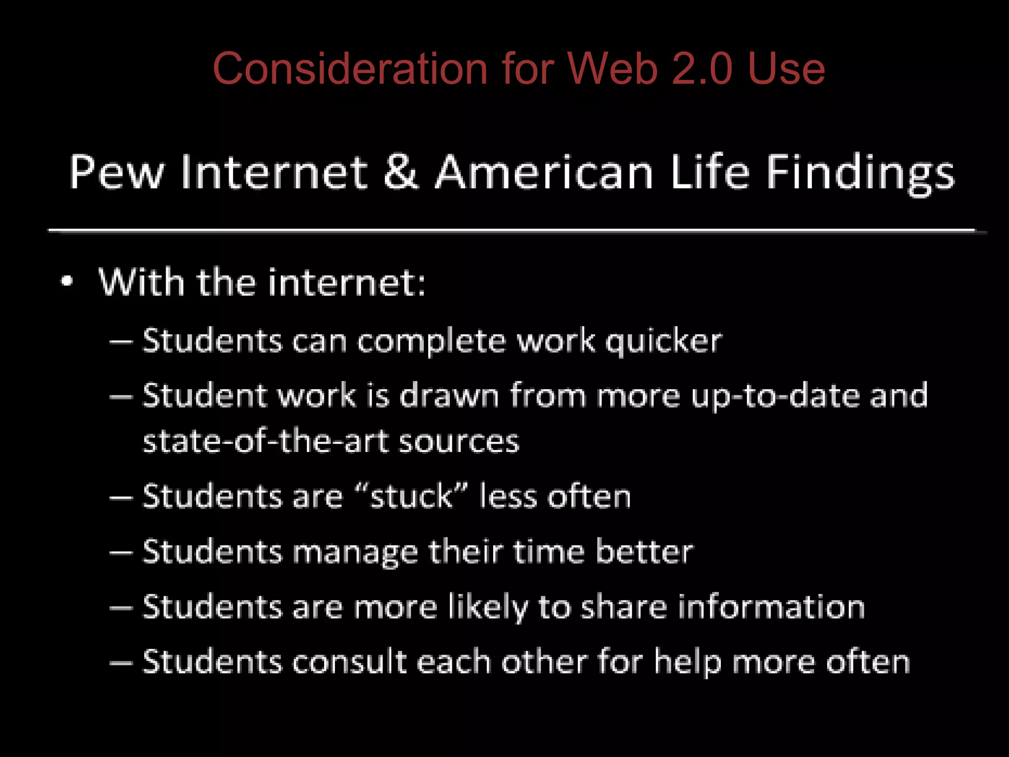Consideration for Web 2.0 Use 