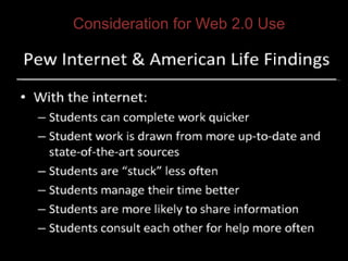 Consideration for Web 2.0 Use 