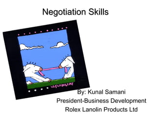 Negotiation Skills




          By: Kunal Samani
   President-Business Development
      Rolex Lanolin Products Ltd
 