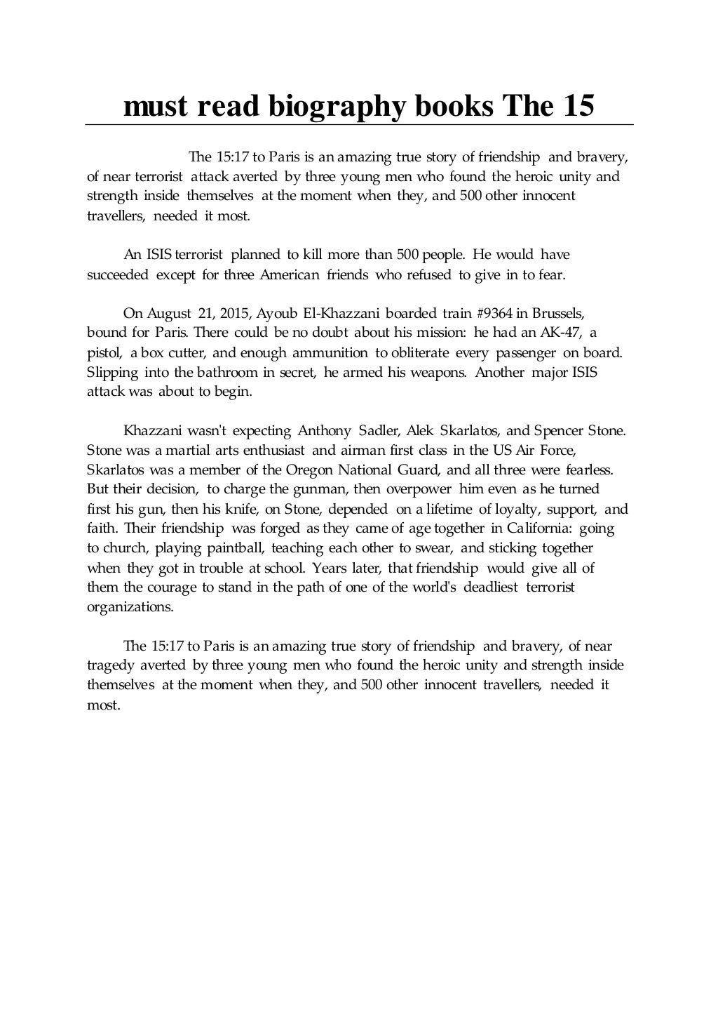 must read biography books The 15